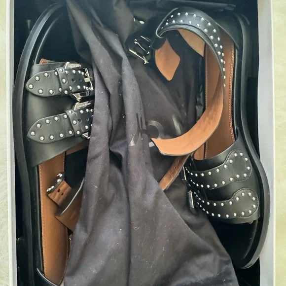 Givenchy Black Sandals with Silver Studs - Picture 2 of 8